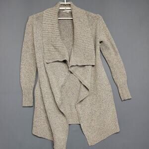 Cabi Cardigan Sweater Womens XS Oatmeal Confetti Knit Longline Open Front #900